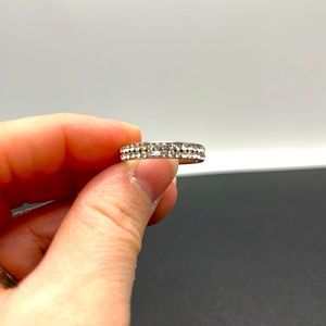 Sparkly white and silver studded ring
